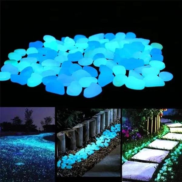 Luminous Garden Seixos, Glow in the Dark, Seixos para passarelas, Plantas, Decoração de aquário, Decoração de jardim, 11x13mm, 200pcs