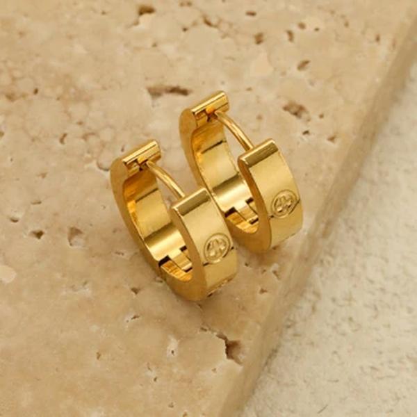 Conjunto de joias em aço inoxidável para homens e mulheres, brincos de casal, colar, anel, bracelete, casamento, marca de luxo, moda, 4 peças