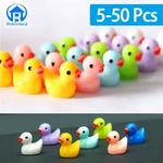 Mini Duck Miniature Figurine Ornamentos, Artesanato Animal DIY, Desk Pot, Paisagem, Carro, Jardim, Acessórios para Decoração, 5-50Pcs
