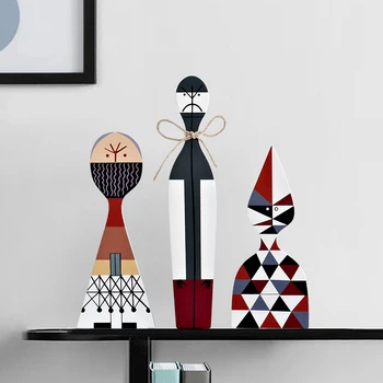 Decoração para casa sala de estar kawaii acessório esculturas & figuras personagem formas adorável madeira artesanal europa itens domésticos