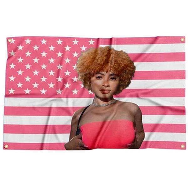 Tapeçaria de banner engraçada para decoração, Ice Rapper, Spice Flag, Quarto e Dormitório, Decoração de parede, 4 ilhós