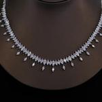 Conjunto elegante de jóias nupcial para mulheres, brinco e colar simples, acessórios do casamento, jantar, presentes novos, X0477