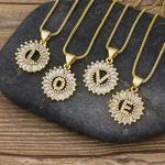 Qualidade superior atacado cor do ouro 26 letras colar collier feminino alfabeto inicial pingente colar melhor festa jóias diárias