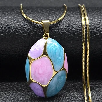 Colar com pingente rosa para mulheres, aço inoxidável feminino, cor dourada, corrente feminina da moda, presente boho, colar de joias, Y2K, NZZZ387S1