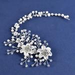 Cristal Casamento Pentes De Cabelo para As Mulheres, Laterais Hairbands, Nupcial Headpiece Clip, Noiva Presente Da Jóia, Acessórios Milagrosos, Peal Flor