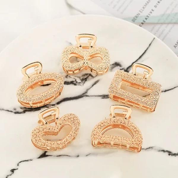 Semicírculo Retangular Forma do Coração Clipes de Cabelo para Mulheres, Requintado Bowknot Jóias, Laço, Acessórios Do Casamento, Headwear Presente