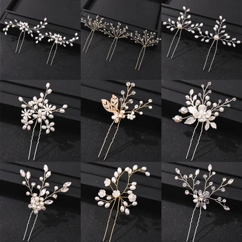 Crystal Pearl Rhinestone Hairpins para As Mulheres, Moda Vara Clipe De Cabelo, Acessórios De Cabelo De Noiva, Festa De Casamento Jóias, Clipes De Cabelo