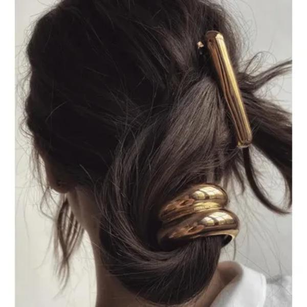 Metal Irregular Dupla Camada de Cabelo Bandas Para Mulheres, Faixa Elástica, Grampos De Cabelo, Faixa De Cabelo, Jóias Da Moda, Acessórios Para Cabelo Presente