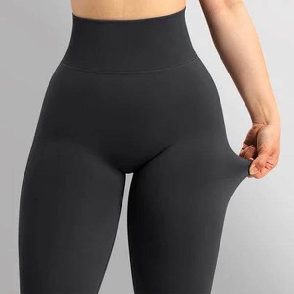 Calça de Yoga de cintura alta para mulheres Leggings sem costura, levantamento de bumbum sólido, Booty Sportwear, ginásio apertado Push Up Fitness Leggings