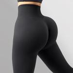 Calça de Yoga de cintura alta para mulheres Leggings sem costura, levantamento de bumbum sólido, Booty Sportwear, ginásio apertado Push Up Fitness Leggings
