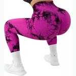 Tie Dye feminino leggings fitness, calças sem costura, push up, treino, esporte, raspar bunda, roupa de ginástica feminina