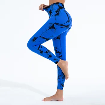 Leggings push-up sem costura para mulheres, cintura alta, calças booty, arranhão, esportes fitness, treino, ioga, Tiedye, navio da gota
