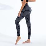 Leggings push-up sem costura para mulheres, cintura alta, calças booty, arranhão, esportes fitness, treino, ioga, Tiedye, navio da gota
