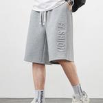 Calça curta de algodão solto monocromático masculina, shorts casuais retos, tamanho grande, shorts para letras moda verão, novo, 8XL, 2024