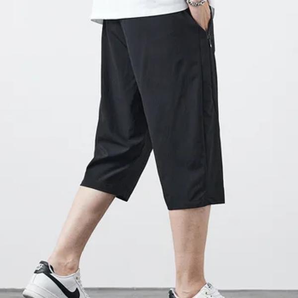 Shorts casuais de secagem rápida para homens, calças curtas de suor elástico, roupas esportivas soltas retas, calções de nylon, tamanho grande, verão, 8XL, 3, 4