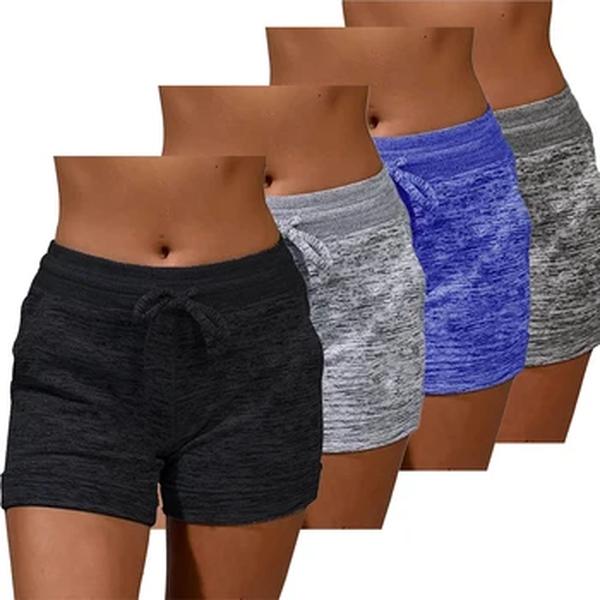 Calções de cintura elástica monocromática feminina, verão, ioga, ginásio, fitness, jogging, calça quente, moletom, roupas