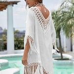 CROCHET BIKINI Vestido de praia feminino, Fato de banho, Fato de banho, Capa de banho para mulher, Túnica, Verão, 2022