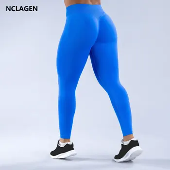 NCLAGEN-Leggings esportivas sem costura para mulheres, alto suporte, calças de ioga, controle de barriga, prova de agachamento, ginásio fitness, treino scrunch, butt collants