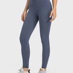 Neoagym-as caneleiras da ioga com bolsos laterais para mulheres, ostenta a calça com cintura transversal, 25 polegadas, sem assento dianteiro