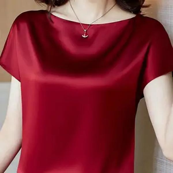 ZANZEA-Blusa cetim de manga curta feminina, camisa elegante, camisa de trabalho OL, túnica de festa feminina, moda verão, 2024