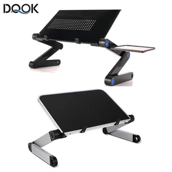 Suporte de mesa ajustável para laptop, portátil, alumínio, ergonômico, lapdesk para TV, cama, sofá, PC, mesa de notebook, suporte com mouse pad