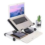 Suporte de mesa ajustável para laptop, portátil, alumínio, ergonômico, lapdesk para TV, cama, sofá, PC, mesa de notebook, suporte com mouse pad