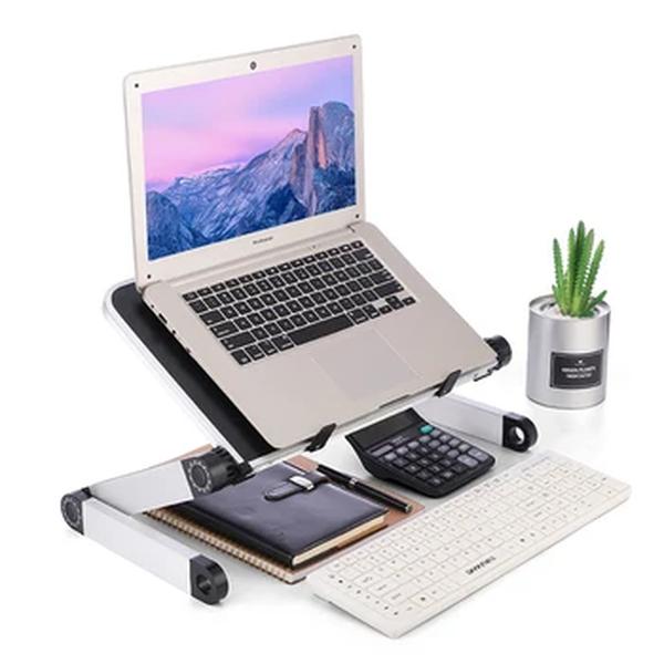 Suporte de mesa ajustável para laptop, portátil, alumínio, ergonômico, lapdesk para TV, cama, sofá, PC, mesa de notebook, suporte com mouse pad
