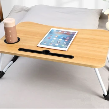 Mesa dobrável de madeira para laptop, mesa para laptop no sofá ou cama, bandeja auxiliar multiuso 40x60x27cm para café da manhã, leitura ou trabalho
