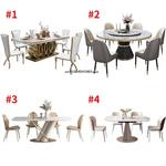 Mesa de jantar minimalista com 6 assentos, mesa e cadeiras personalizadas, mobiliário de cozinha de luxo moderno, 24