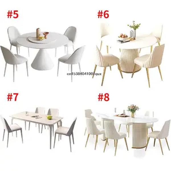 Mesa de jantar minimalista com 6 assentos, mesa e cadeiras personalizadas, mobiliário de cozinha de luxo moderno, 24