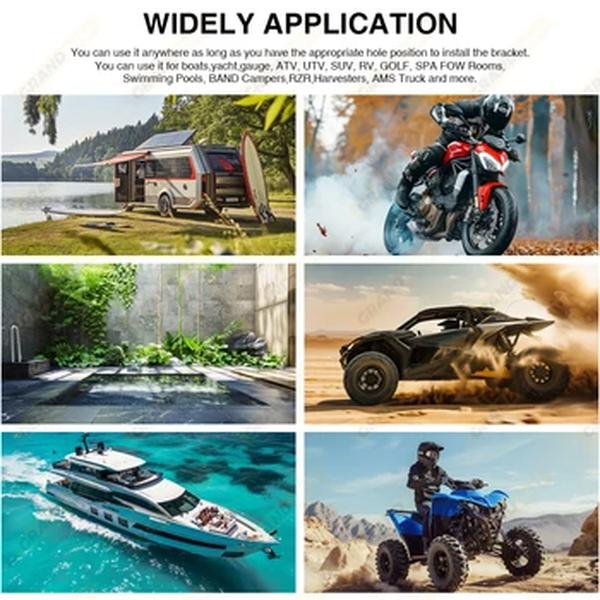 GRANDnavi-Waterproof Bluetooth Marine Stereo, Leitor de rádio para barco MP5, IPX5 AUX, FM, AM, RDS Audio para bitola de iate, ATV, UTV, SUV, Carrinho, SPA