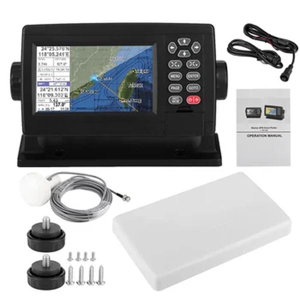 XF-520 Navegador GPS por satélite marinho, display LCD, gráfico de posicionamento de modo duplo, plotter, cor, 5"