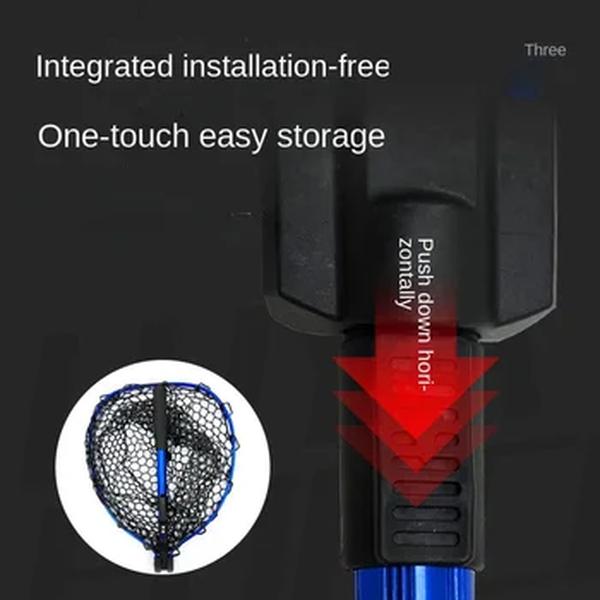 Kit de rede de pesca de malha de silicone durável, Captura e liberação multifunções, Rede de pouso portátil leve com alça