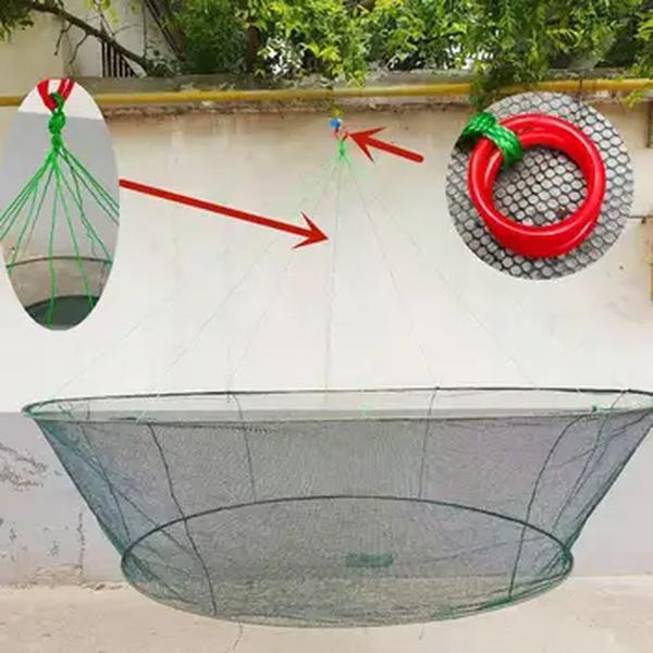 Dobrável Drop Fishing Landing Net, Lagostins, Camarão, Catcher Tank, Casting Network Mesh for Fish Eels, Trap Cage, Camarão Isca, Caranguejo, L7F4