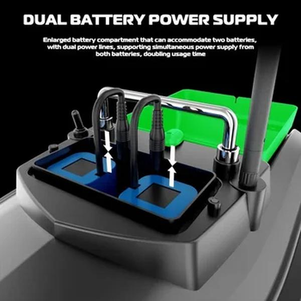 2024 novo sistema de bateria dupla controle remoto inteligente isca de pesca barco de nidificação, 2kg grande silo, 10 horas de vida útil da bateria vx