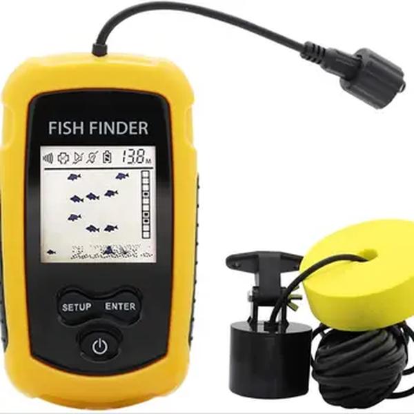 Alarme 100m portátil sonar localizadores de peixes 45 graus cobertura sonar eco sounder alarme transdutor lago mar pesca