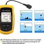 Alarme 100m portátil sonar localizadores de peixes 45 graus cobertura sonar eco sounder alarme transdutor lago mar pesca