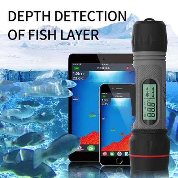 Erchang F12B Localizador de peixes sem fio recarregável Echo Sounder 90M de profundidade portátil à prova d'água Sonar para pesca no gelo no inverno