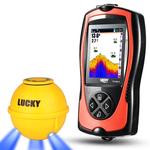 Lucky sonar-fish finder ff1108-1cwla, sensor sem fio recarregável, profundidade de água de 45m, ecobatímetro, pesca