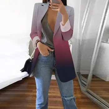 Fato feminino de peito único, manga comprida, casaco temperamento, terno monocromático, blazers de gola, novo, outono, 2022