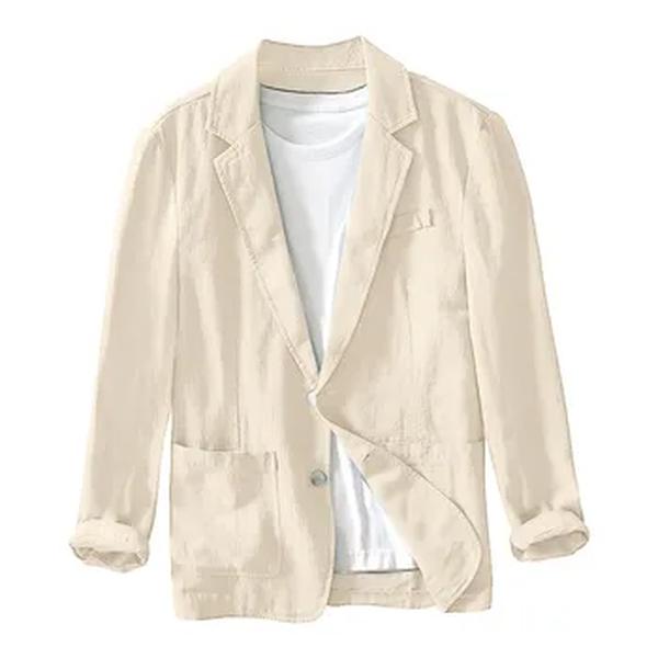 Fatos safari de algodão e linho masculinos, blazers monocromáticos, jaquetas casuais oversize, roupas de primavera, novos