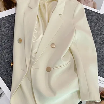 Casaco feminino elegante de terno esportivo, blazer casual, moda coreana, jaqueta de luxo, monocromática roupas femininas, primavera, outono