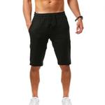 Calções masculinos de algodão e linho, calça casual masculina, respirável, cor sólida, streetwear fitness, verão, novo, S-4XL, 2023