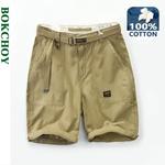 Shorts masculinos soltos, 100% algodão, casual streetwear de praia, calças grandes, roupas novas, verão, AZT120, 2022