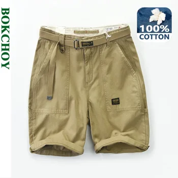 Shorts masculinos soltos, 100% algodão, casual streetwear de praia, calças grandes, roupas novas, verão, AZT120, 2022