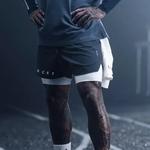 Calções de jogging 2 em 1 masculino, novíssimo, calções desportivos de verão, fitness, ginástica, treino, corrida, elástico, novo e respirável