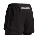 Calção de corrida de dupla camada de secagem rápida masculina, fitness, preto, esporte, treino, musculação, calça curta, novo
