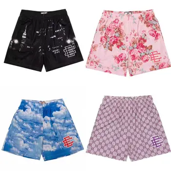 Edalson-shorts estampados florais clássicos para homens, shorts básicos de malha para academia, basquete, praia, novo design de verão