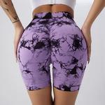 Shorts de Yoga Seamless Tie Dye Push Up para Mulheres, Cintura Alta, Fitness no Verão, Treino, Corrida, Ciclismo, Esportes, Ginásio