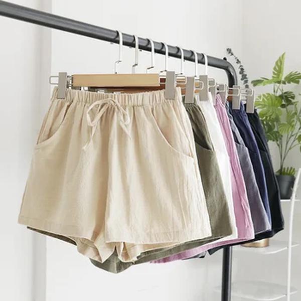 Shorts femininos de linho de algodão, calças curtas de cintura alta, shorts esportivos casuais, moda treino, roupas de casa, S-XL, verão
